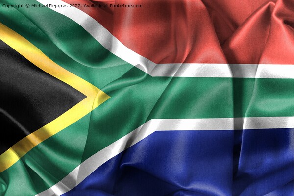 3D-Illustration of a South Africa flag - realistic waving fabric Picture Board by Michael Piepgras