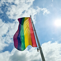 Buy canvas prints of Rainbow pride flag illustration. Lgbt community symbol in rainbo by Michael Piepgras