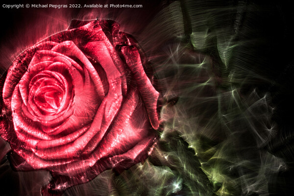 3D-Illustration of spring flowers with a high energy kirlian fie Picture Board by Michael Piepgras