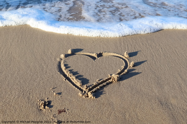 A beautiful heart shape painted into the sand of a baltic sea be Picture Board by Michael Piepgras