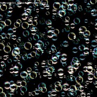 Buy canvas prints of Many colorful soap bubbles on a black background. Concept textur by Michael Piepgras