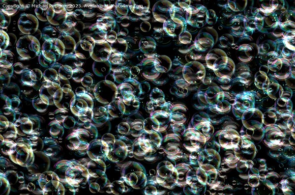 Many colorful soap bubbles on a black background. Concept textur Picture Board by Michael Piepgras