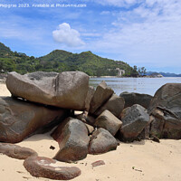Buy canvas prints of Beautiful rocks at the beaches of the tropical paradise island S by Michael Piepgras