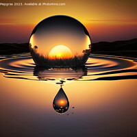 Buy canvas prints of A large drop of water falls into a water surface in the sunset c by Michael Piepgras