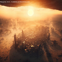 Buy canvas prints of Metropolis after the apocalypse from a birds eye view sunset cre by Michael Piepgras