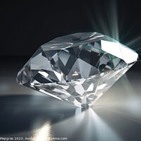 Buy canvas prints of A large diamond on a light background with caustic light created by Michael Piepgras