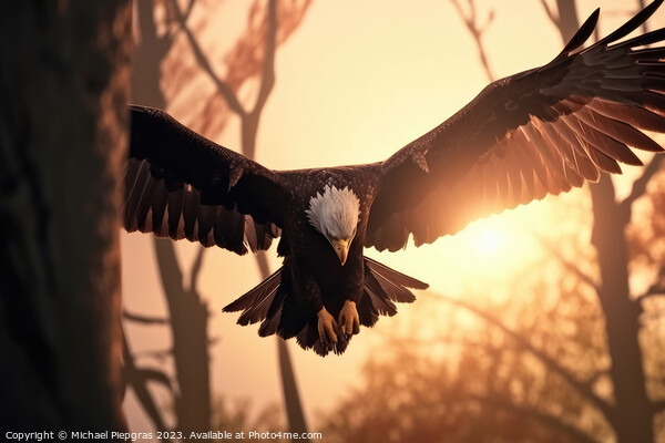 An eagle escaping the sun on the wings of freedom created with g Picture Board by Michael Piepgras