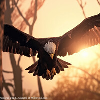 Buy canvas prints of An eagle escaping the sun on the wings of freedom created with g by Michael Piepgras