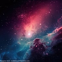 Buy canvas prints of Stunning colorful galaxies in the night sky created with generat by Michael Piepgras