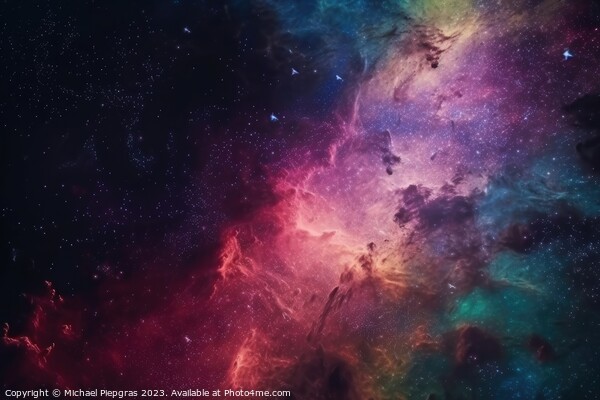 Stunning colorful galaxies in the night sky created with generat Picture Board by Michael Piepgras