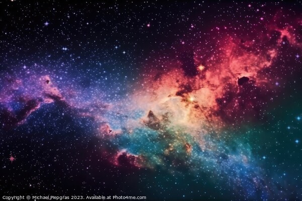 Stunning colorful galaxies in the night sky created with generat Picture Board by Michael Piepgras
