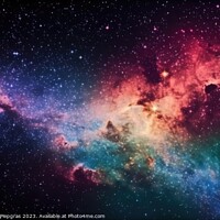 Buy canvas prints of Stunning colorful galaxies in the night sky created with generat by Michael Piepgras