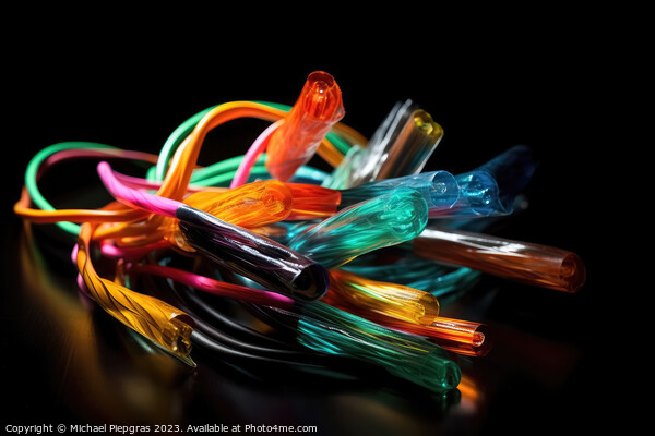 A bundle of brightly coloured fibre optic cables created with ge Picture Board by Michael Piepgras
