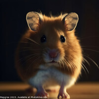 Buy canvas prints of A cute hamster stands upright and looks excitedly into the camer by Michael Piepgras