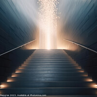 Buy canvas prints of A staircase straight to heaven created with generative AI techno by Michael Piepgras