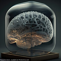 Buy canvas prints of A transparent brain that calculates artificial intelligence crea by Michael Piepgras