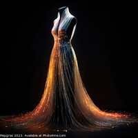 Buy canvas prints of An Elegant Dress Made of Fibre Optic Cables on a Mannequin creat by Michael Piepgras