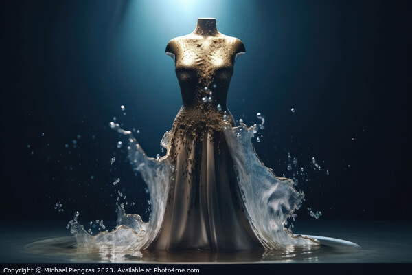An Elegant Dress Made of wild Water on a Mannequin created with  Picture Board by Michael Piepgras