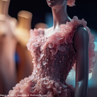 Buy canvas prints of An innovative Elegant Dress made of candyfloss on a Mannequin wi by Michael Piepgras