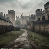 Buy canvas prints of Medieval London dirty look created with generative AI technology by Michael Piepgras