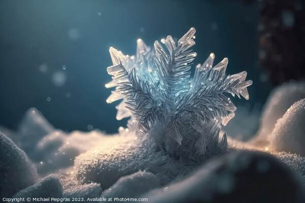 Very beautiful ice crystals in close-up against a soft winter ba Picture Board by Michael Piepgras