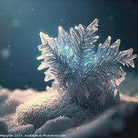 Buy canvas prints of Very beautiful ice crystals in close-up against a soft winter ba by Michael Piepgras