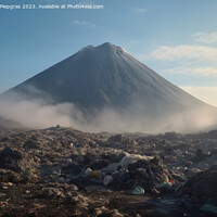 Buy canvas prints of A large volcano and a huge amount of plastic waste on the landsc by Michael Piepgras