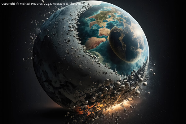 Planet Earth on a collision course with population growth create Picture Board by Michael Piepgras