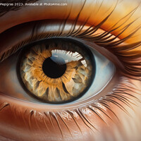 Buy canvas prints of Close up of a female eye in steampunk style created with generat by Michael Piepgras