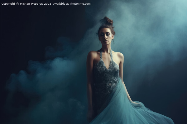 Gorgeous woman with an elegant dress and some smoke created with Picture Board by Michael Piepgras