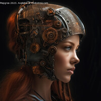 Buy canvas prints of A female human cyborg portrait 1000 years in the future created  by Michael Piepgras