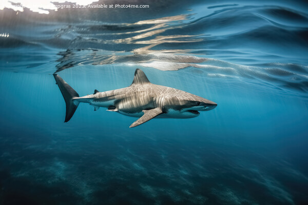 A big shark in the shallow water of the ocean created with gener Picture Board by Michael Piepgras