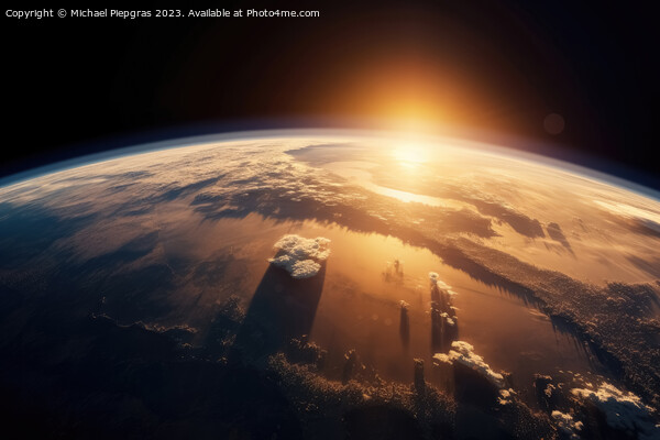 The rising sun above the earth as seen from space created with g Picture Board by Michael Piepgras