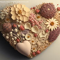 Buy canvas prints of A Valentines Day Heart made of Flowers on a light background cre by Michael Piepgras