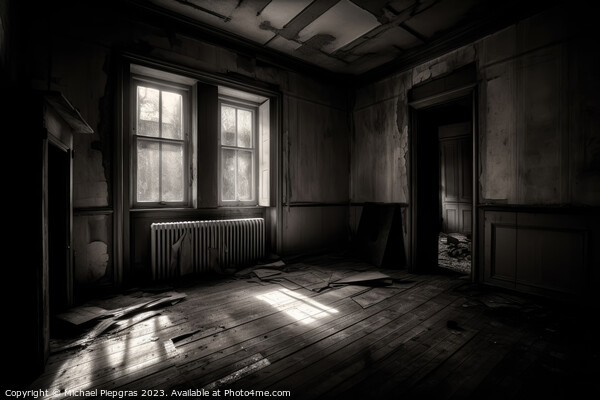 An abandoned House viewed from a room inside created with genera Picture Board by Michael Piepgras