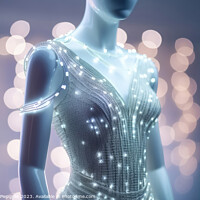 Buy canvas prints of An Elegant Dress Made of Fibre Optic Cables on a Mannequin creat by Michael Piepgras