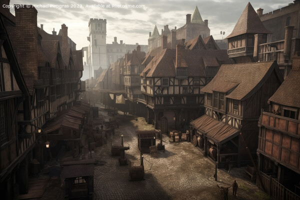 Medieval London dirty look created with generative AI technology Picture Board by Michael Piepgras