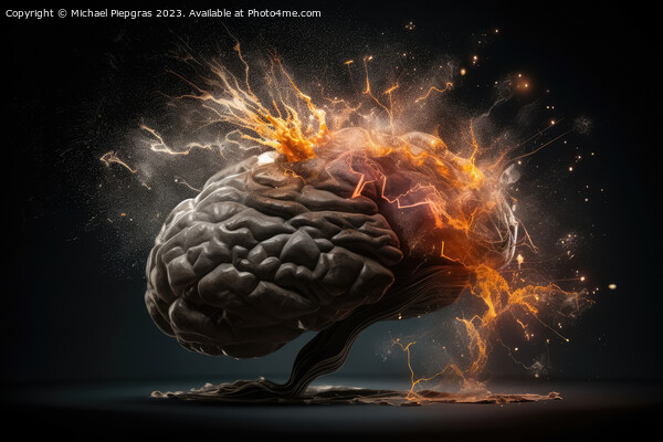 A human brain exploding with knowledge and creativity created wi Picture Board by Michael Piepgras