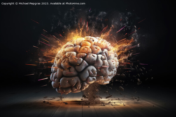 A human brain exploding with knowledge and creativity created wi Picture Board by Michael Piepgras