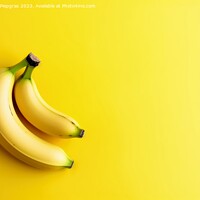 Buy canvas prints of Yellow banans with copy space created with generative AI technol by Michael Piepgras