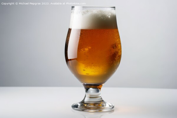 A big glass of beer on a white background created with generativ Picture Board by Michael Piepgras