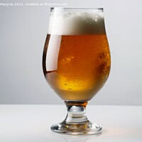 Buy canvas prints of A big glass of beer on a white background created with generativ by Michael Piepgras