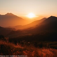 Buy canvas prints of A money shot sunrise in the high mountains created with generati by Michael Piepgras