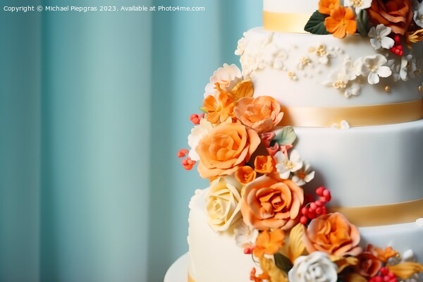A multi-tiered wedding cake with lots of decoration created with Picture Board by Michael Piepgras