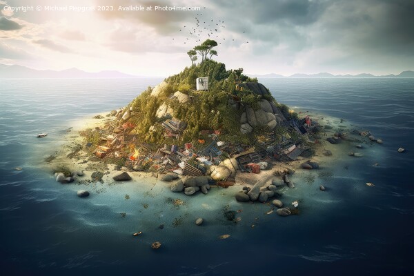 An island of plastic waste floating in the ocean created with ge Picture Board by Michael Piepgras