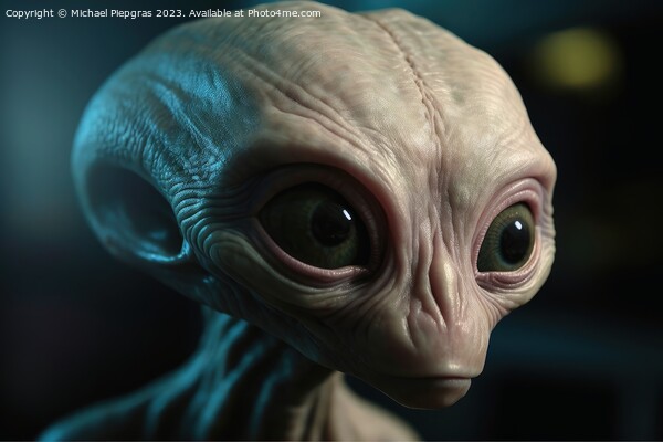 A photo realistic portrait of an alien created with generative A Picture Board by Michael Piepgras
