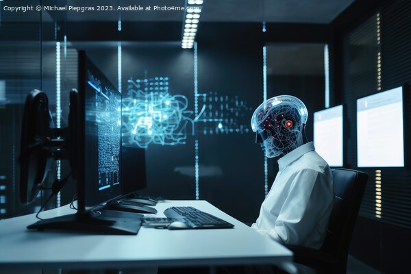 An office worker using artificial intelligence created with gene Picture Board by Michael Piepgras