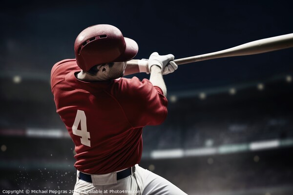 A Baseball player hitting a perfect home run created with genera Picture Board by Michael Piepgras