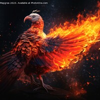 Buy canvas prints of A burning Phoenix birds from the ashes created with generative A by Michael Piepgras
