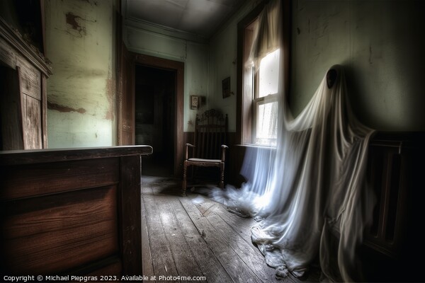 A ghostly apparition in an old run-down house created with gener Picture Board by Michael Piepgras
